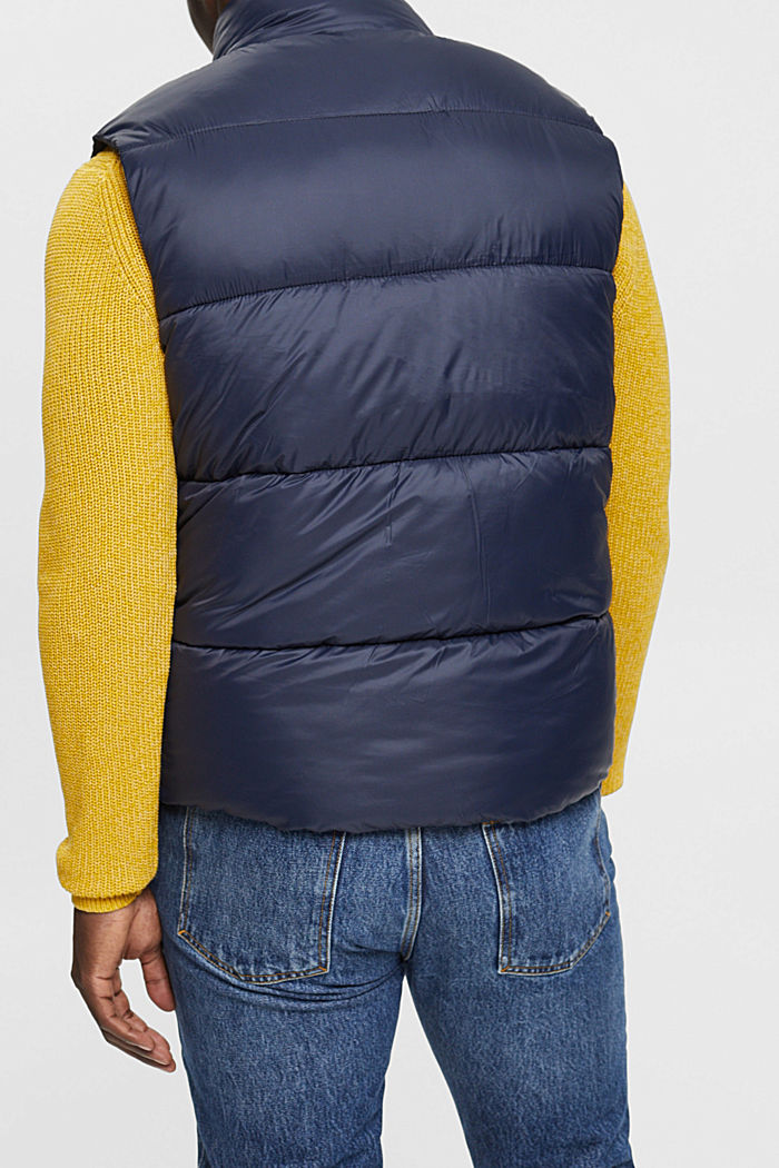 Quilted body warmer with high neck, NAVY, detail-asia image number 3