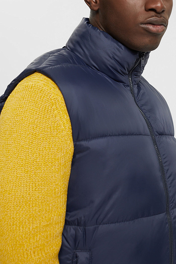 Quilted body warmer with high neck, NAVY, detail-asia image number 2
