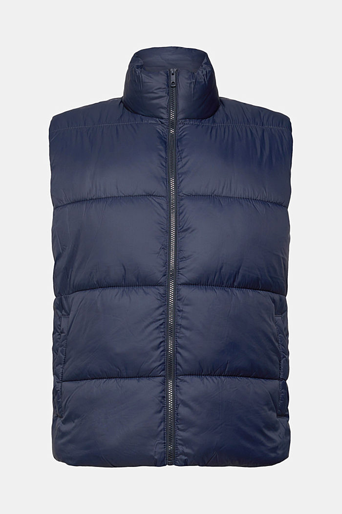 Quilted body warmer with high neck, NAVY, detail-asia image number 6