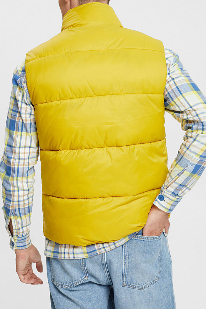 Quilted body warmer with high neck, DUSTY YELLOW, detail-asia image number 3