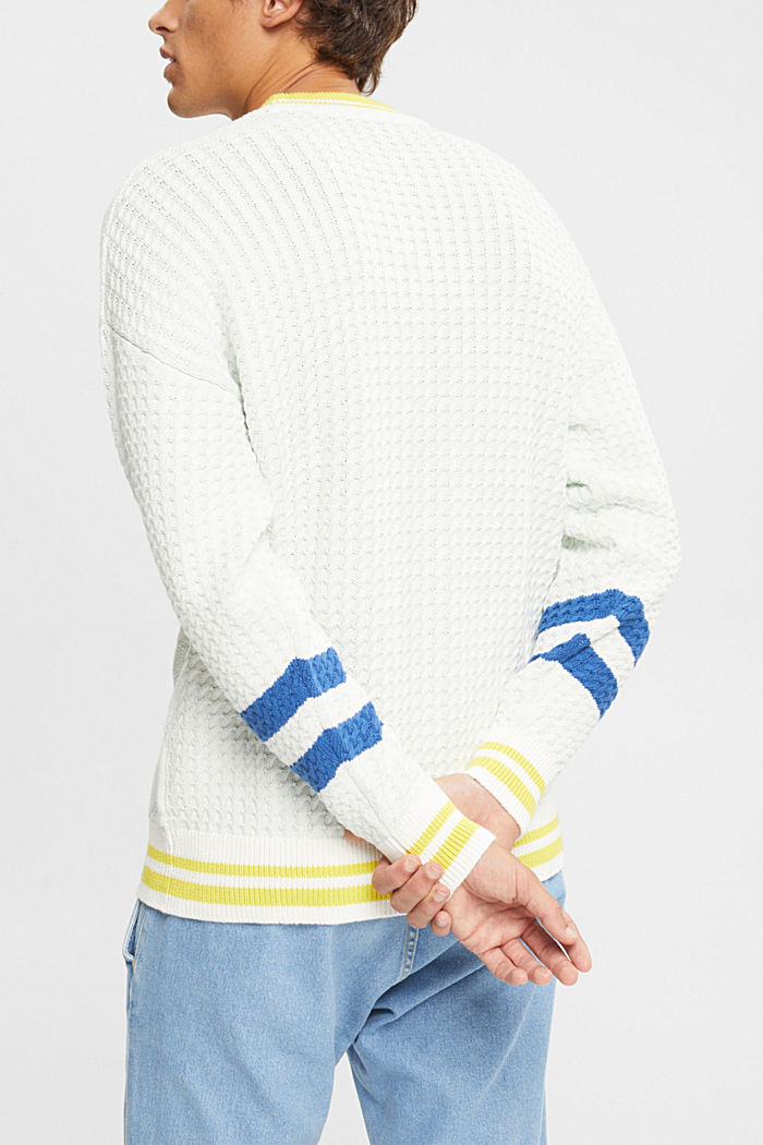Jumper with a knit pattern, OFF WHITE, detail-asia image number 3