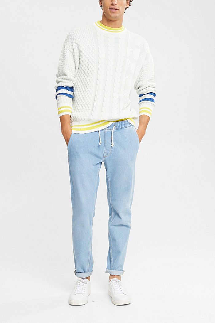 Jumper with a knit pattern, OFF WHITE, detail-asia image number 2