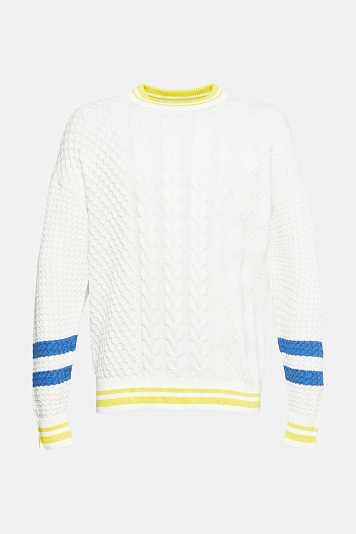 Jumper with a knit pattern, OFF WHITE, detail-asia image number 5
