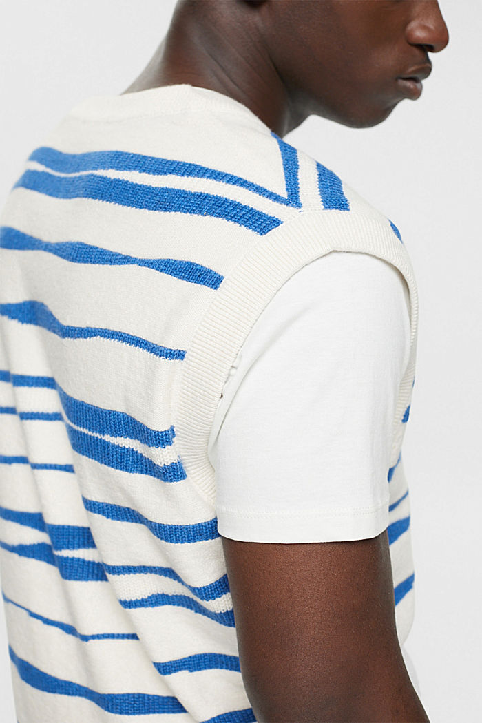 Sleeveless patterned v-neck jumper, OFF WHITE, detail-asia image number 2