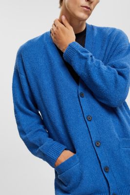 Textured knit cardigan, BLUE, detail-asia image number 2