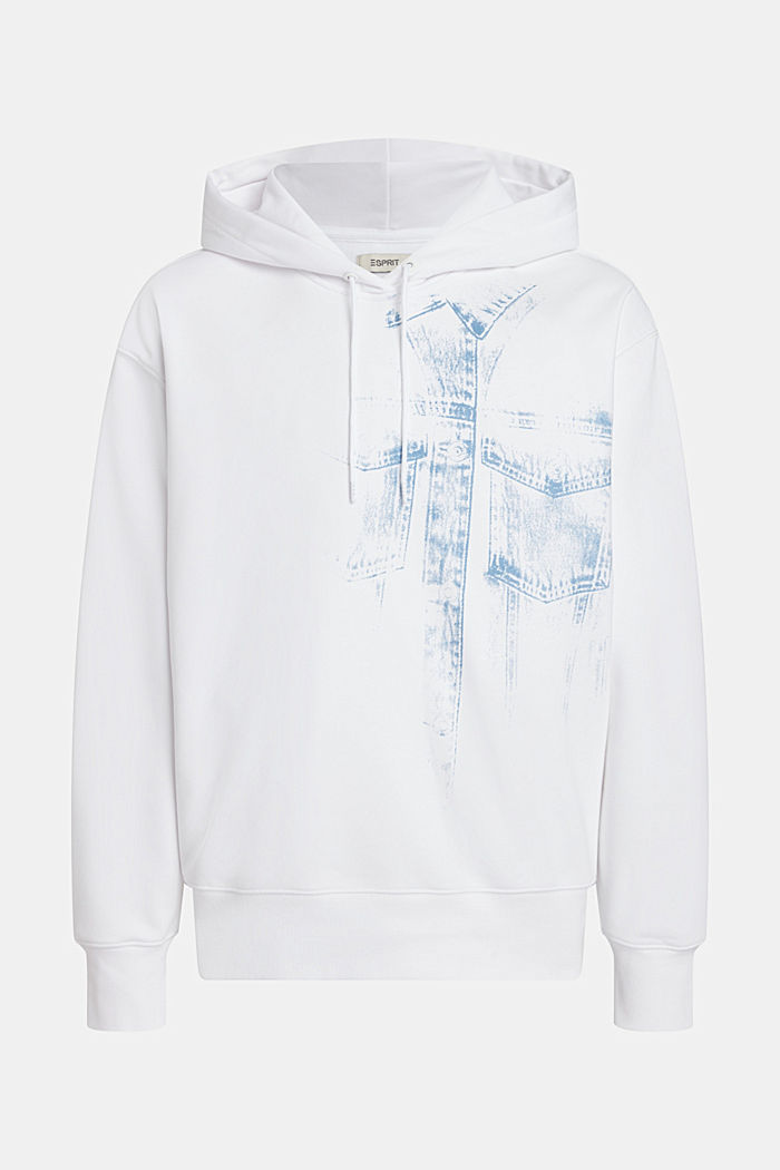 Placement indigo print hoodie​, WHITE, detail-asia image number 4