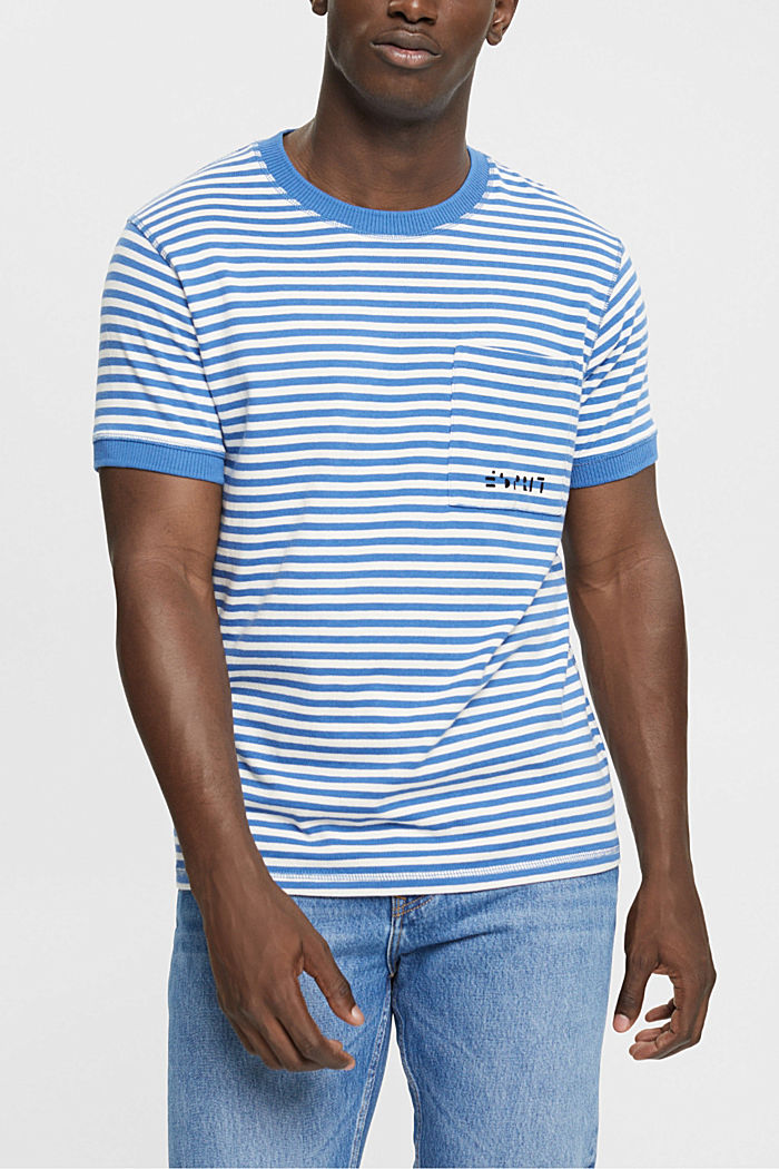 Striped knitted t-shirt, BLUE, detail-asia image number 0