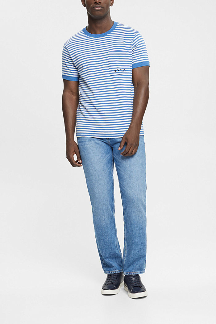 Striped knitted t-shirt, BLUE, detail-asia image number 4