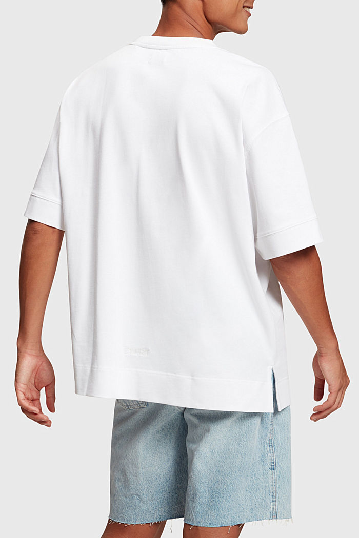 Denim Not Denim 靛藍色印花 T 恤, WHITE, detail-asia image number 1