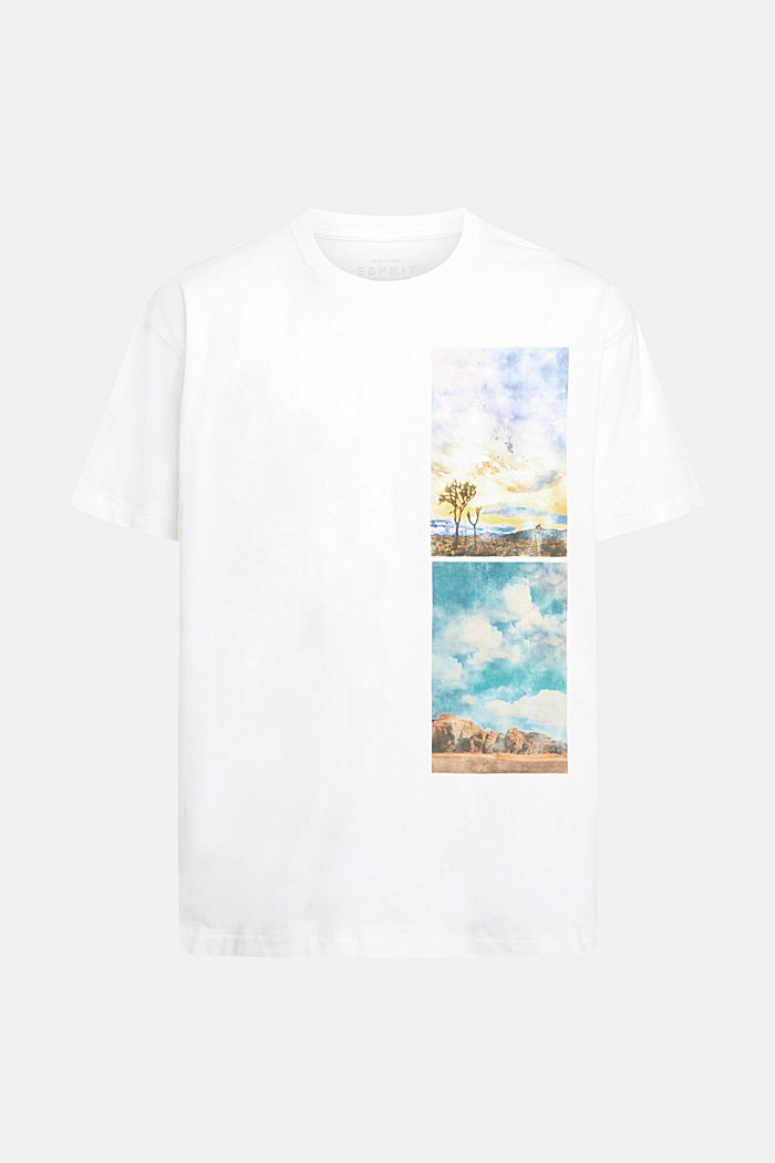 스택트 랜드스케이프 프린트 티셔츠, WHITE, detail-asia image number 4