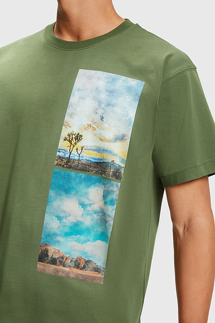 Stacked landscape print t-shirt, FOREST, detail-asia image number 2