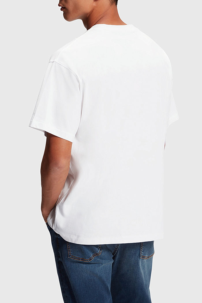 프런트 패널 랜드스케이프 디지털 프린트 티셔츠, WHITE, detail-asia image number 1