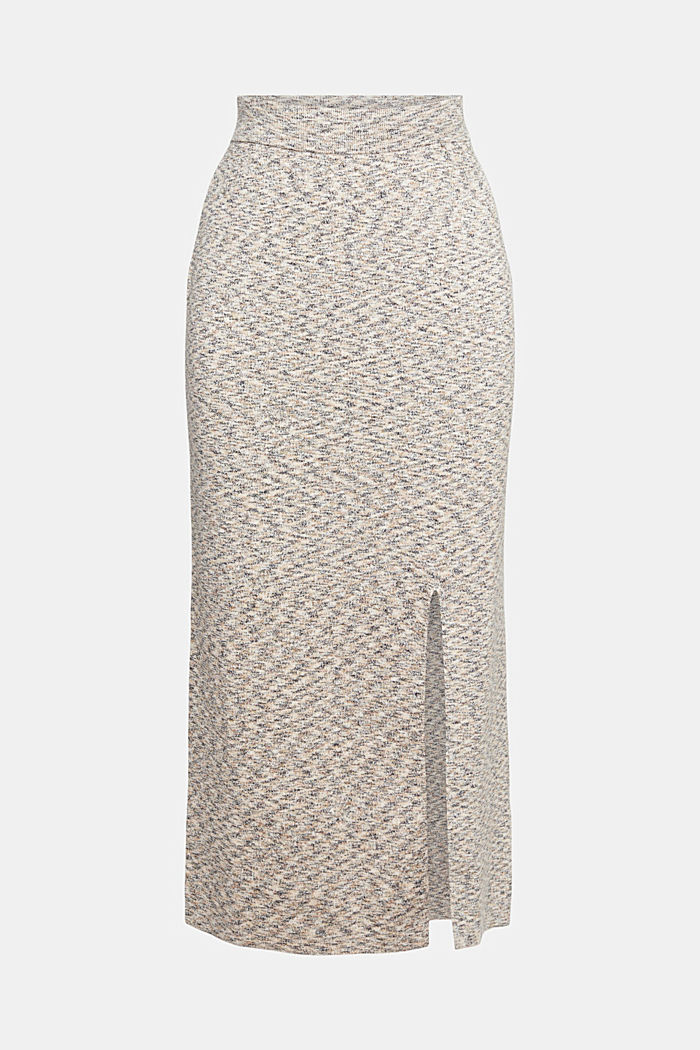 Multicoloured knit skirt, CREAM BEIGE, detail-asia image number 6