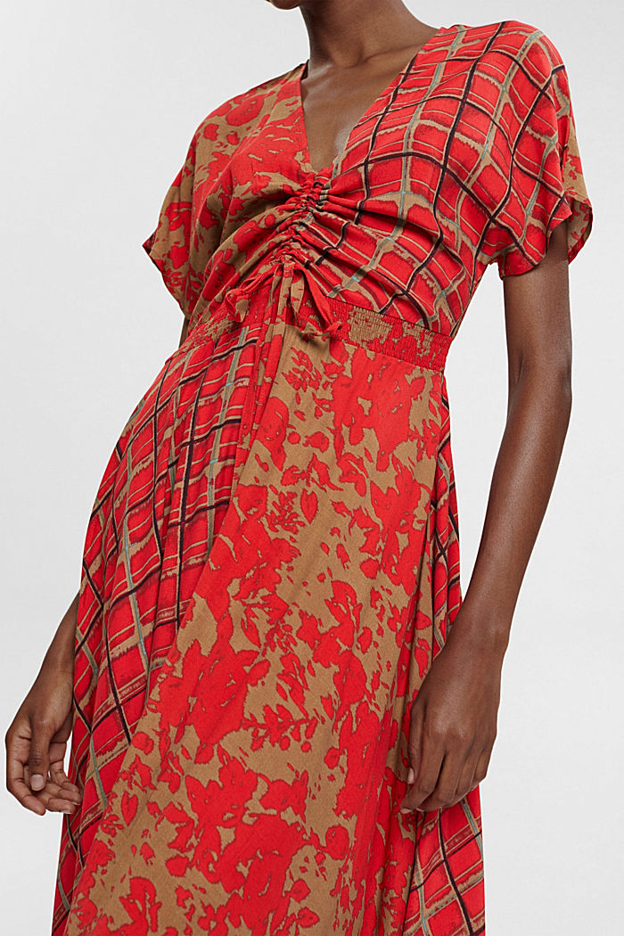 混合圖樣連身裙，LENZING™ ECOVERO™, RED, detail-asia image number 2