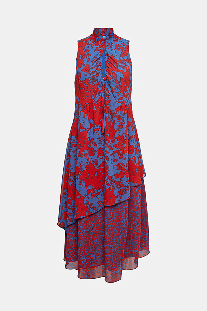 레이어드 시폰 드레스, RED, detail-asia image number 5