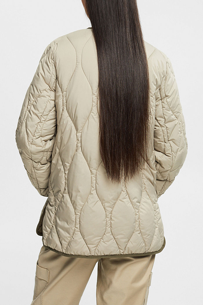 Quilted jacket with detachable hood, PALE KHAKI, detail-asia image number 3