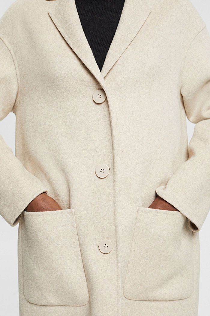 Wool blend coat, CREAM BEIGE, detail-asia image number 3