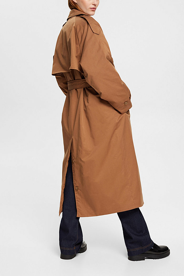 Long padded trench coat, CARAMEL, detail-asia image number 3