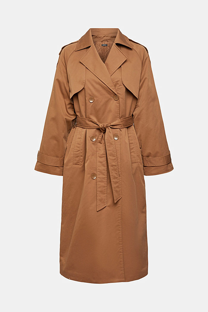 Long padded trench coat, CARAMEL, detail-asia image number 5