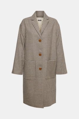 Shop the Latest in Women's Fashion Wool blend houndstooth coat ESPRIT