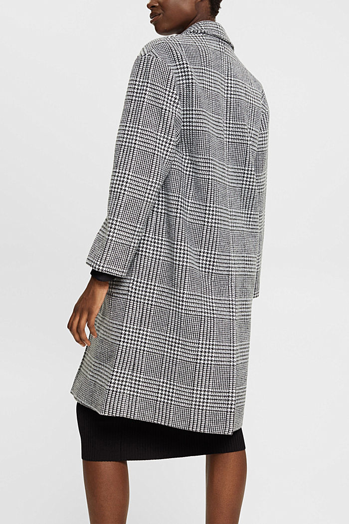 Dogtooth check coat, BLACK, detail-asia image number 3