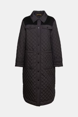 Long quilted coat, BLACK, detail-asia image number 6