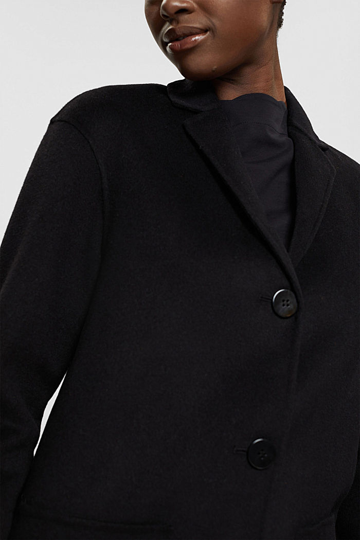 Recycled wool blend coat, BLACK, detail-asia image number 2