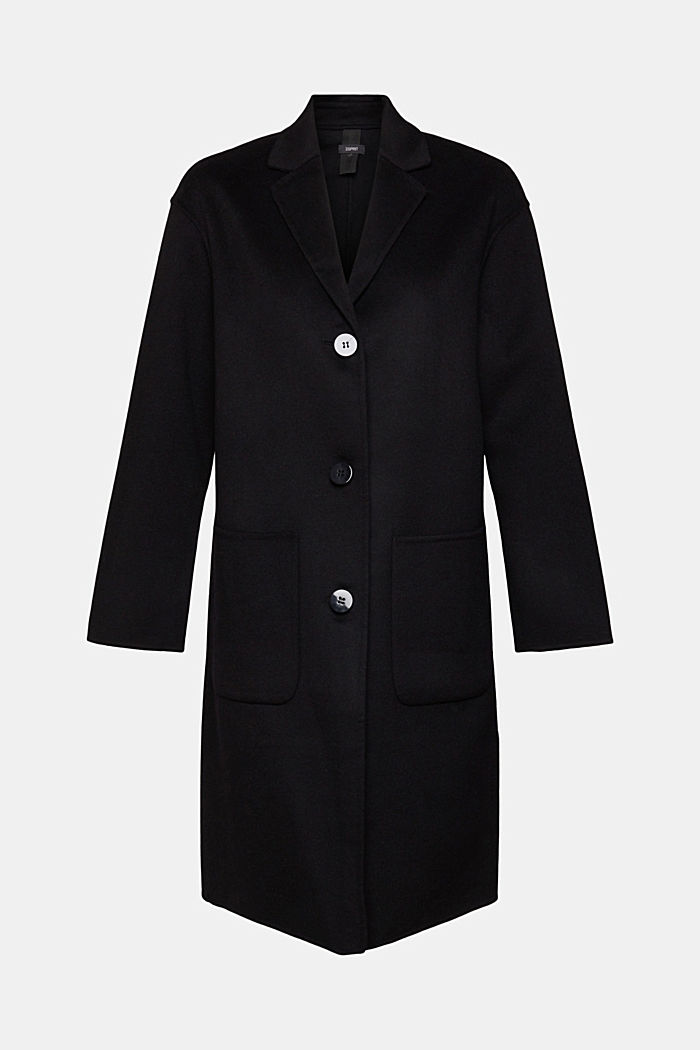 Recycled wool blend coat