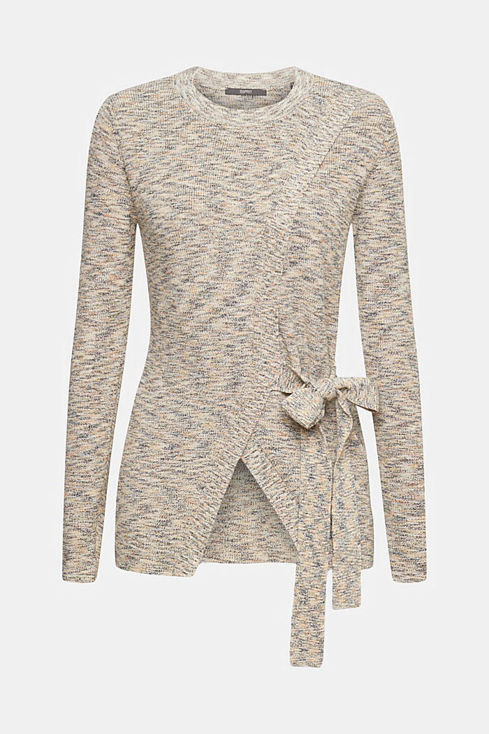 Wrap design sweater, CREAM BEIGE, detail-asia image number 6