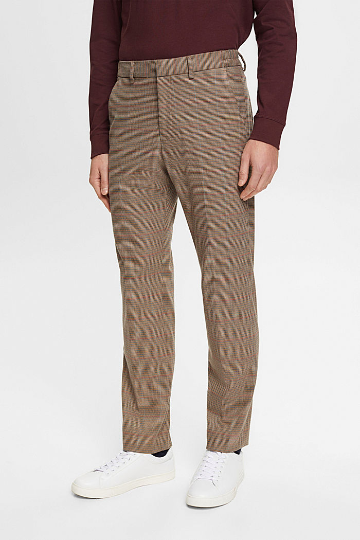 Dogtooth checked trousers, CAMEL, detail-asia image number 0