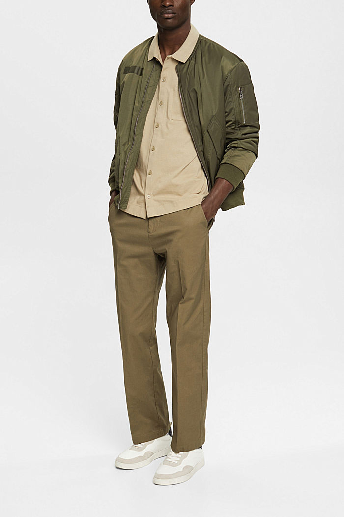 Relaxed fit chinos, KHAKI GREEN, detail-asia image number 1