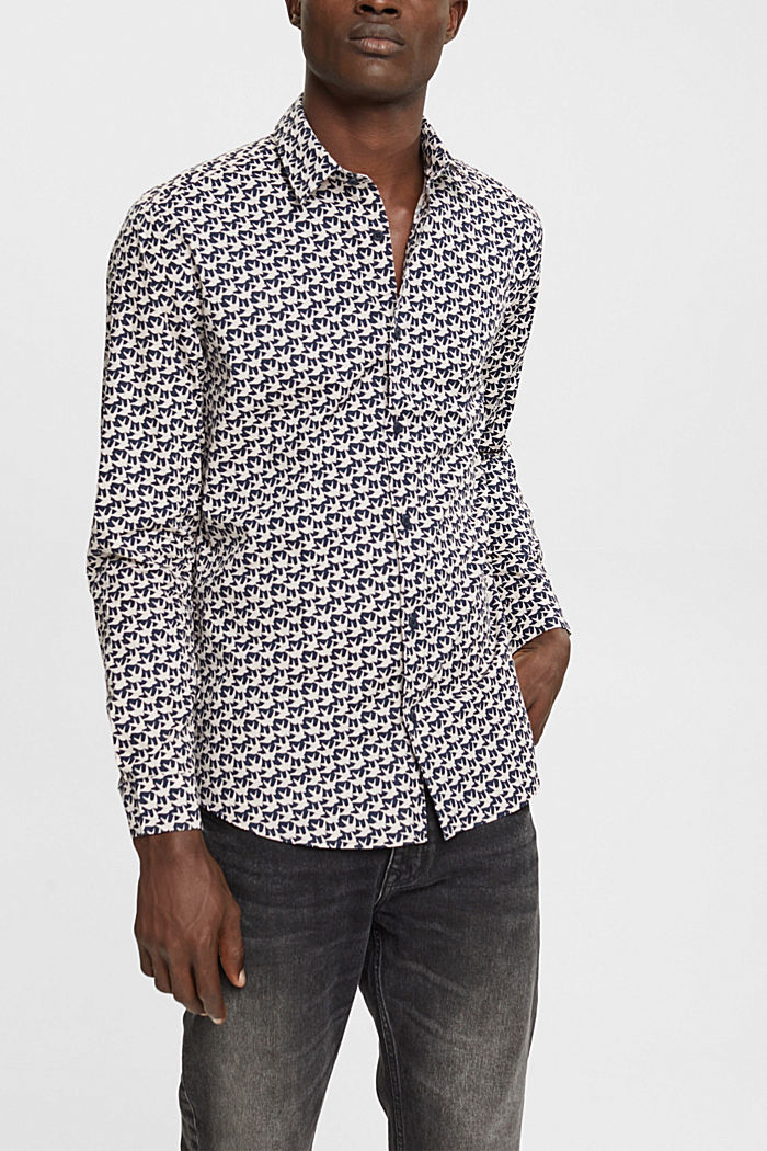 All-over print shirt, NAVY, detail-asia image number 0