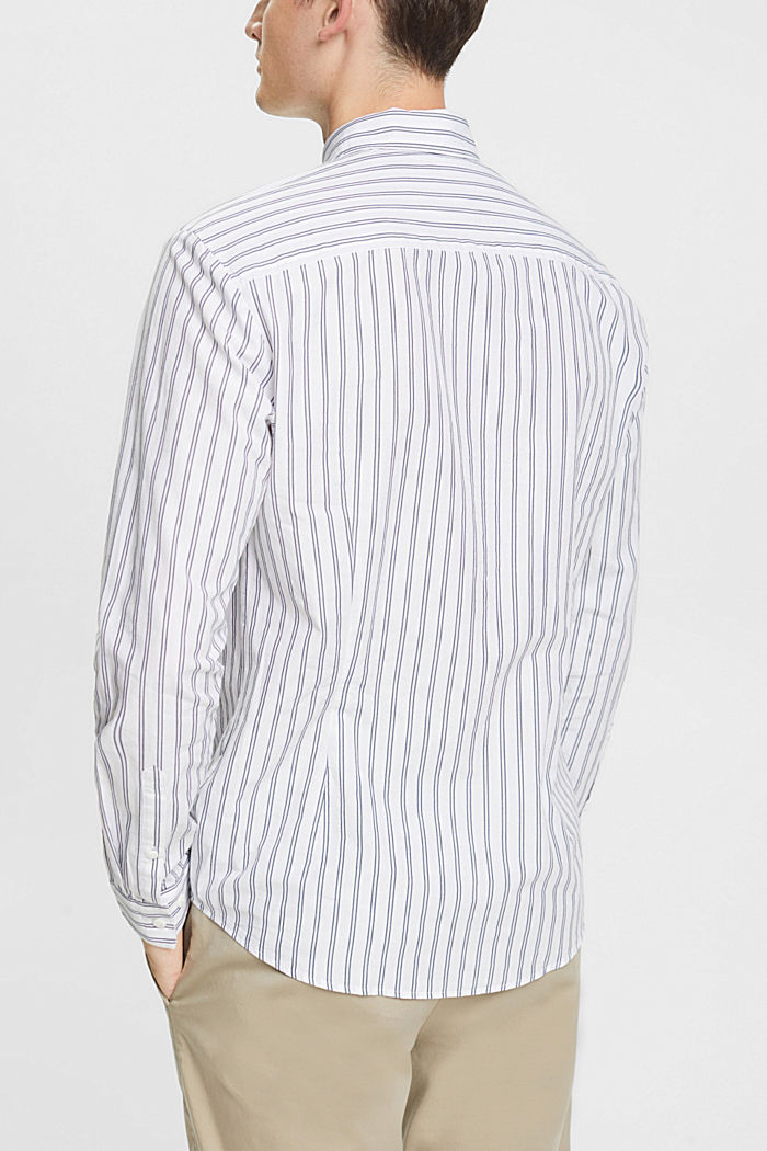 Striped button down shirt, WHITE, detail-asia image number 3