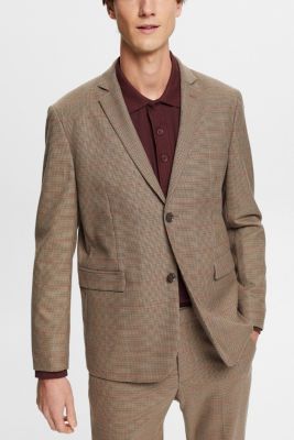 Checkered wool touch blazer
