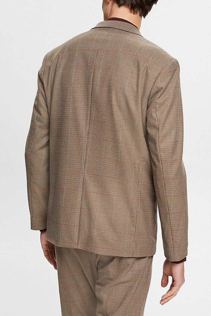 Checkered wool touch blazer, CAMEL, detail-asia image number 3