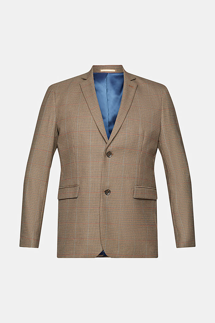 Checkered wool touch blazer, CAMEL, detail-asia image number 6