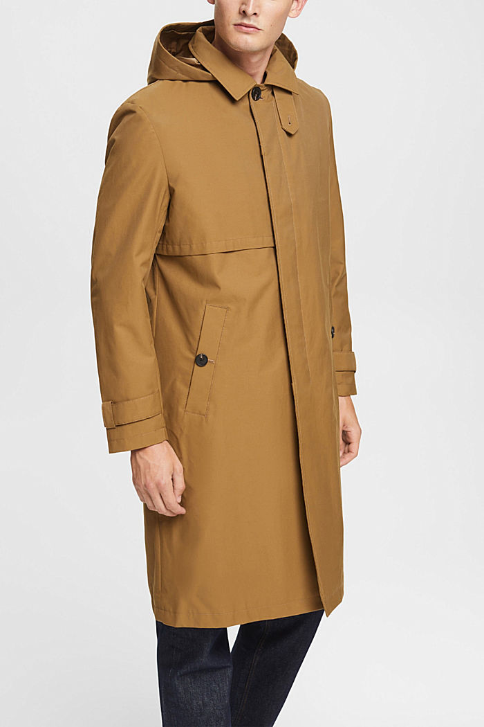 Trench coat with detachable hood, TAUPE, detail-asia image number 0