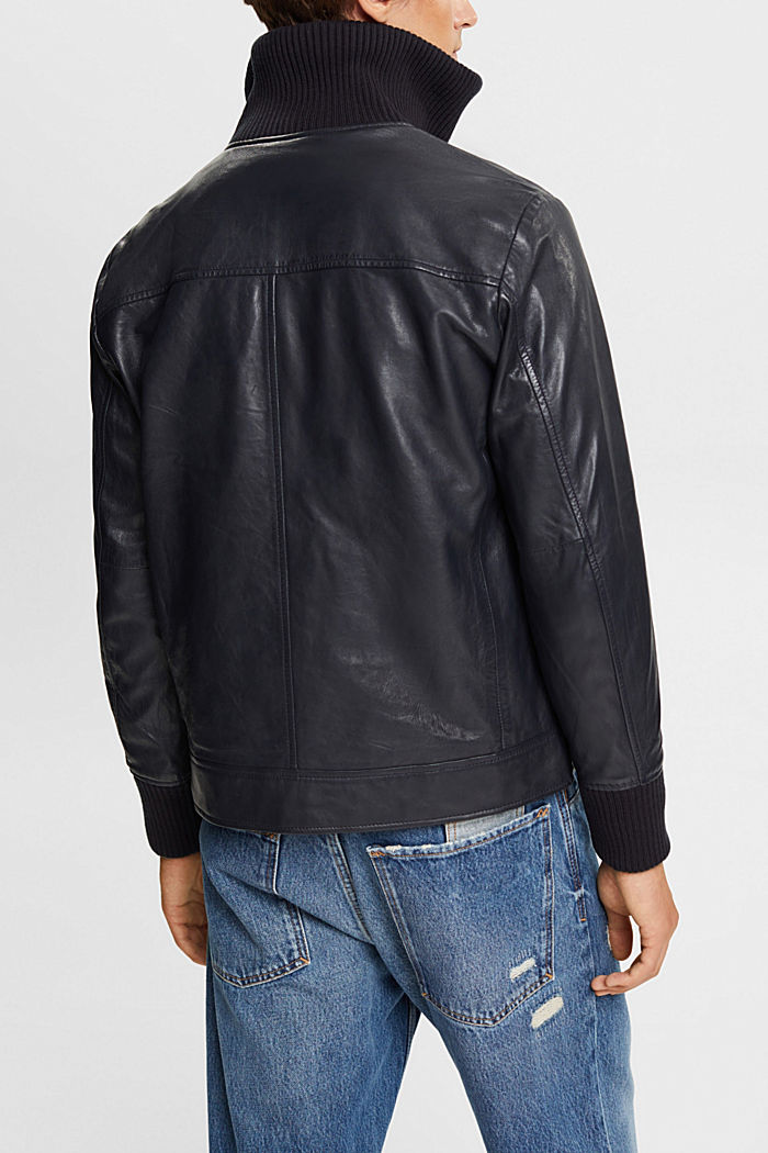 Jackets outdoor leather, NAVY, detail-asia image number 1
