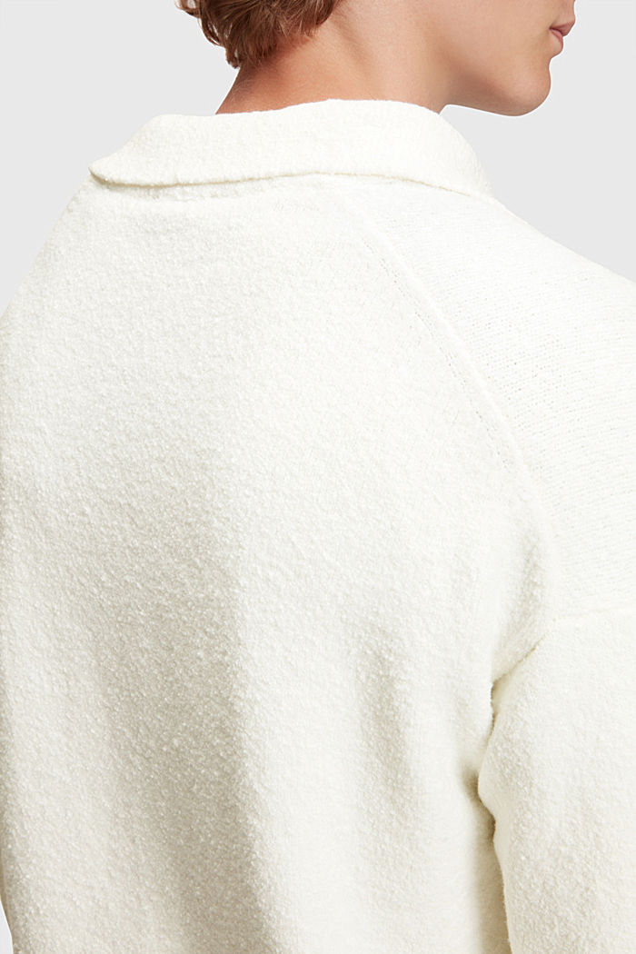 Jumper with a polo collar, OFF WHITE, detail-asia image number 0