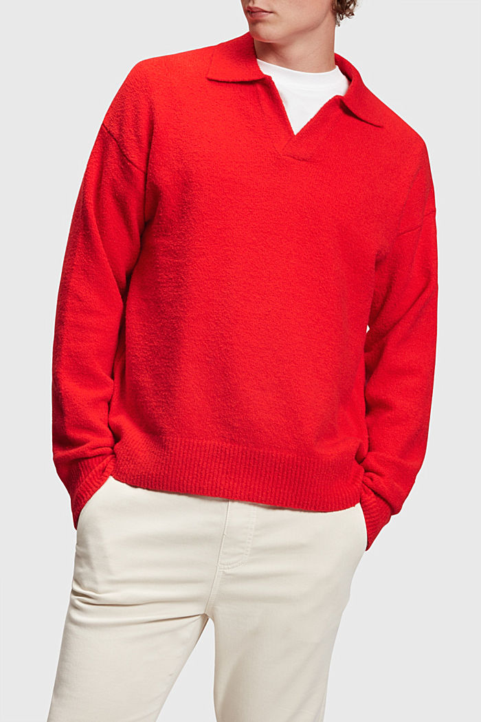 Jumper with a polo collar