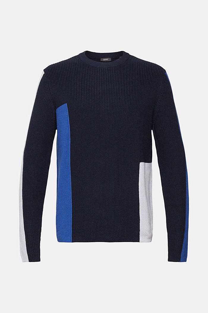 Knitted colour block jumper, NAVY, detail-asia image number 6