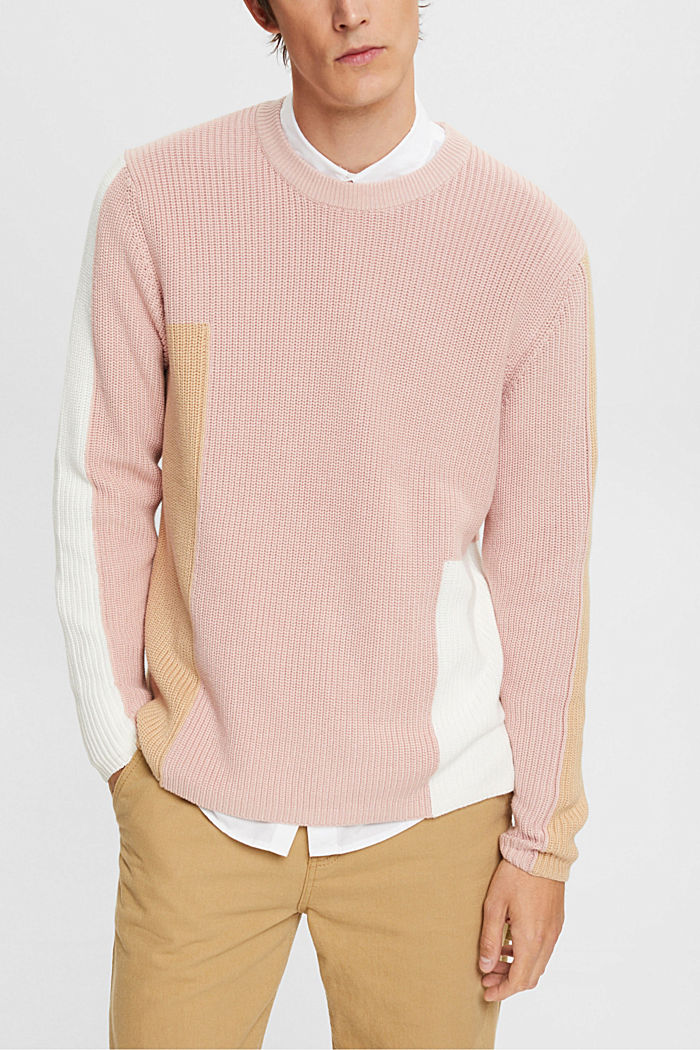 Knitted colour block jumper