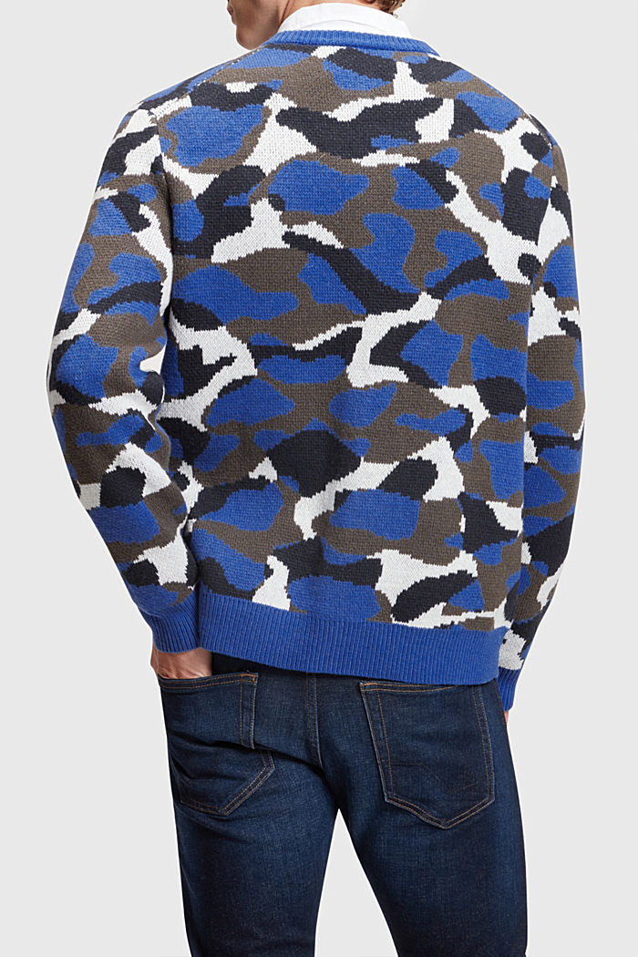 Camouflage cardigan, NAVY, detail-asia image number 1