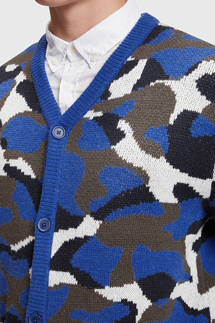 Camouflage cardigan, NAVY, detail-asia image number 2