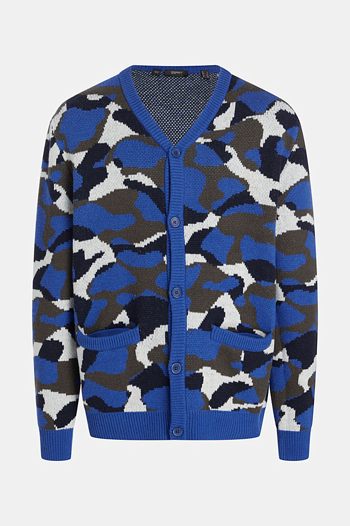 Camouflage cardigan, NAVY, detail-asia image number 4