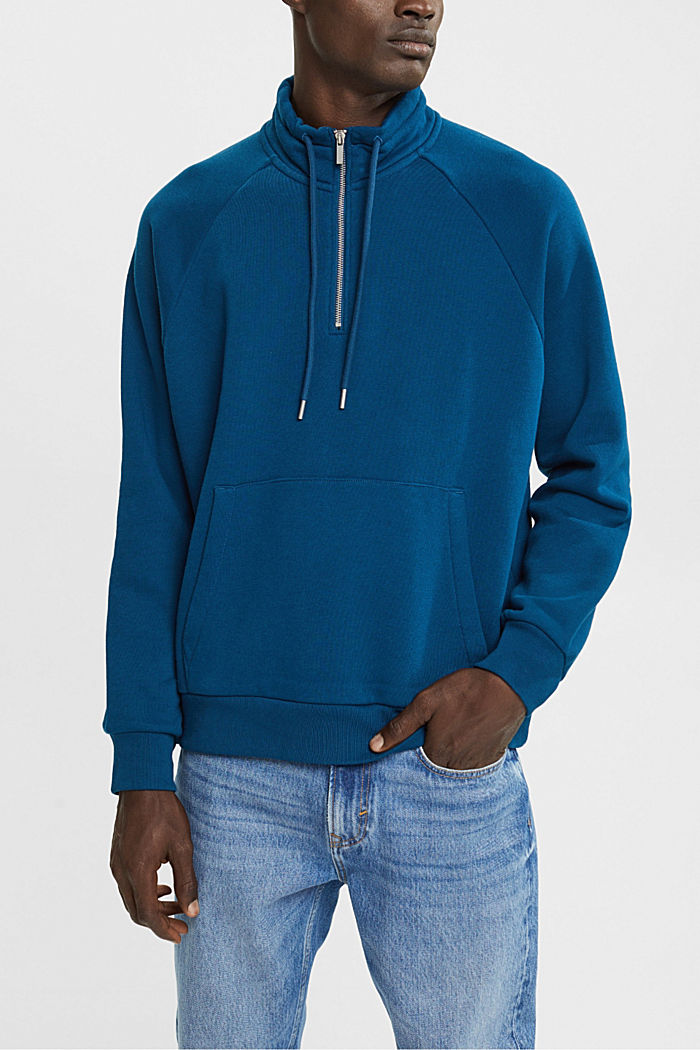 Half zip sweatshirt, PETROL BLUE, detail-asia image number 0