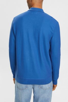 Long sleeve piqué polo shirt, BLUE, detail-asia image number 3