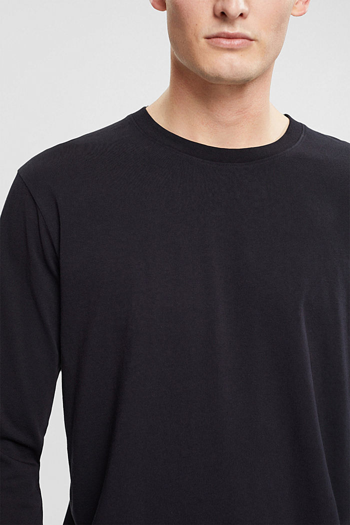 Jersey long sleeve top, BLACK, detail-asia image number 3