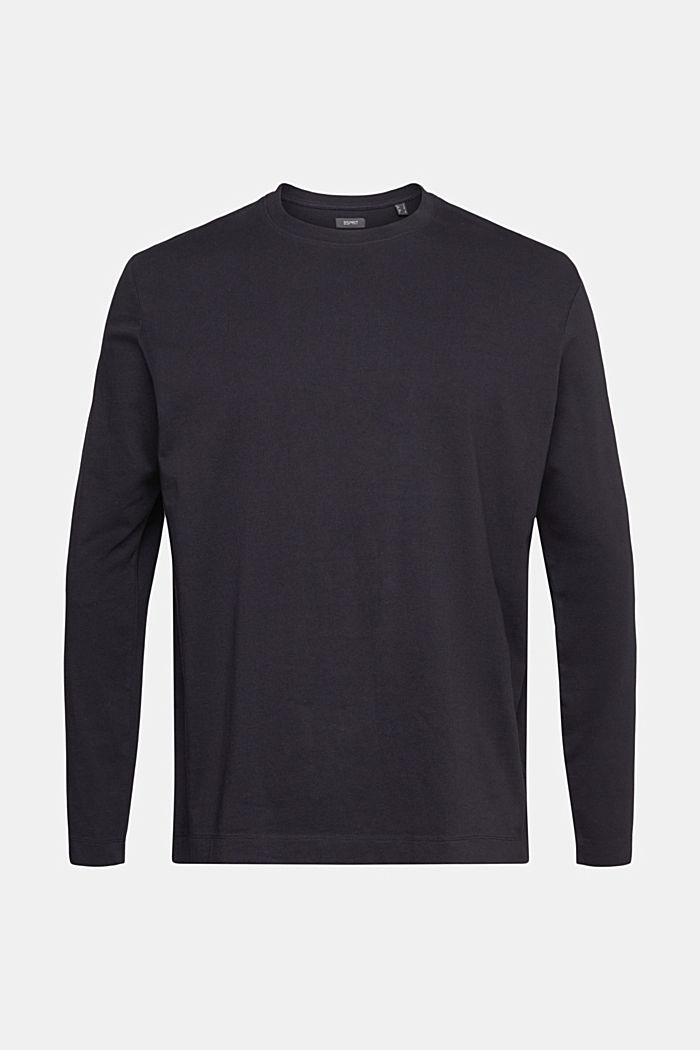 Jersey long sleeve top, BLACK, detail-asia image number 5