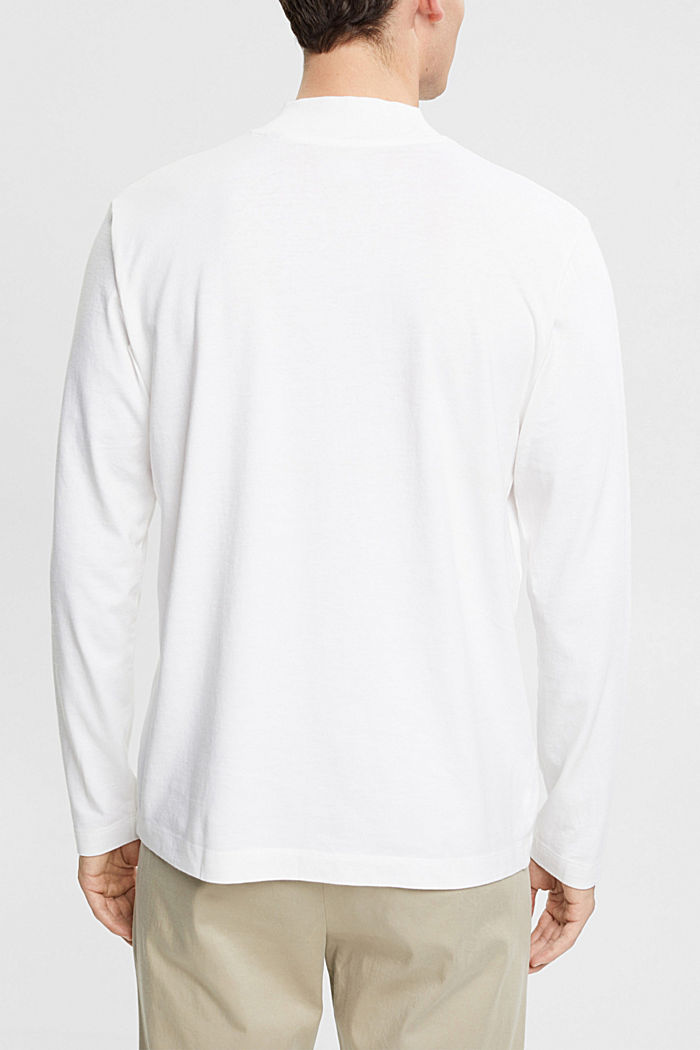 Stand-up collar long sleeve top, WHITE, detail-asia image number 4